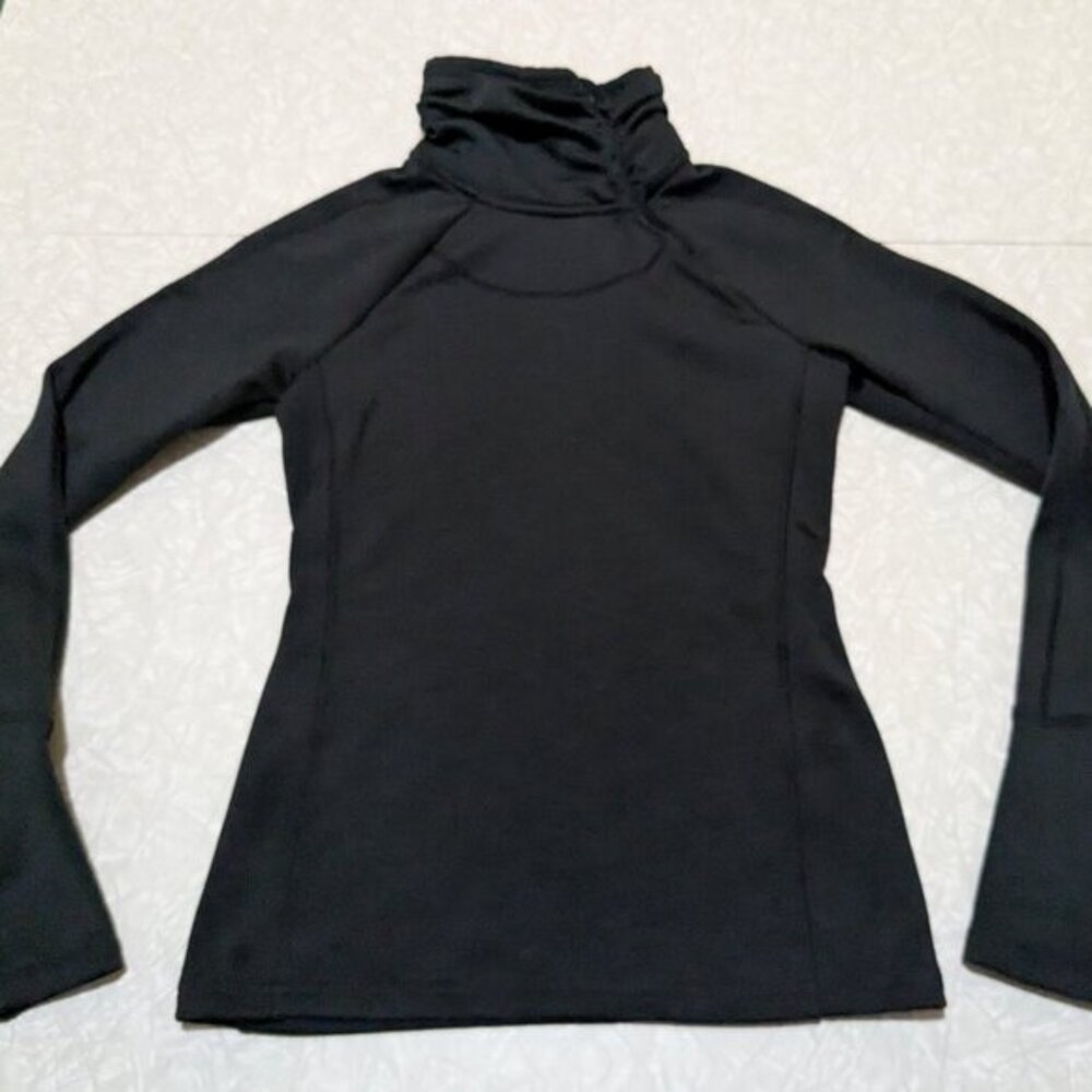 Athleta XXS Black Asymetrical Quarter Zip Athletic Top